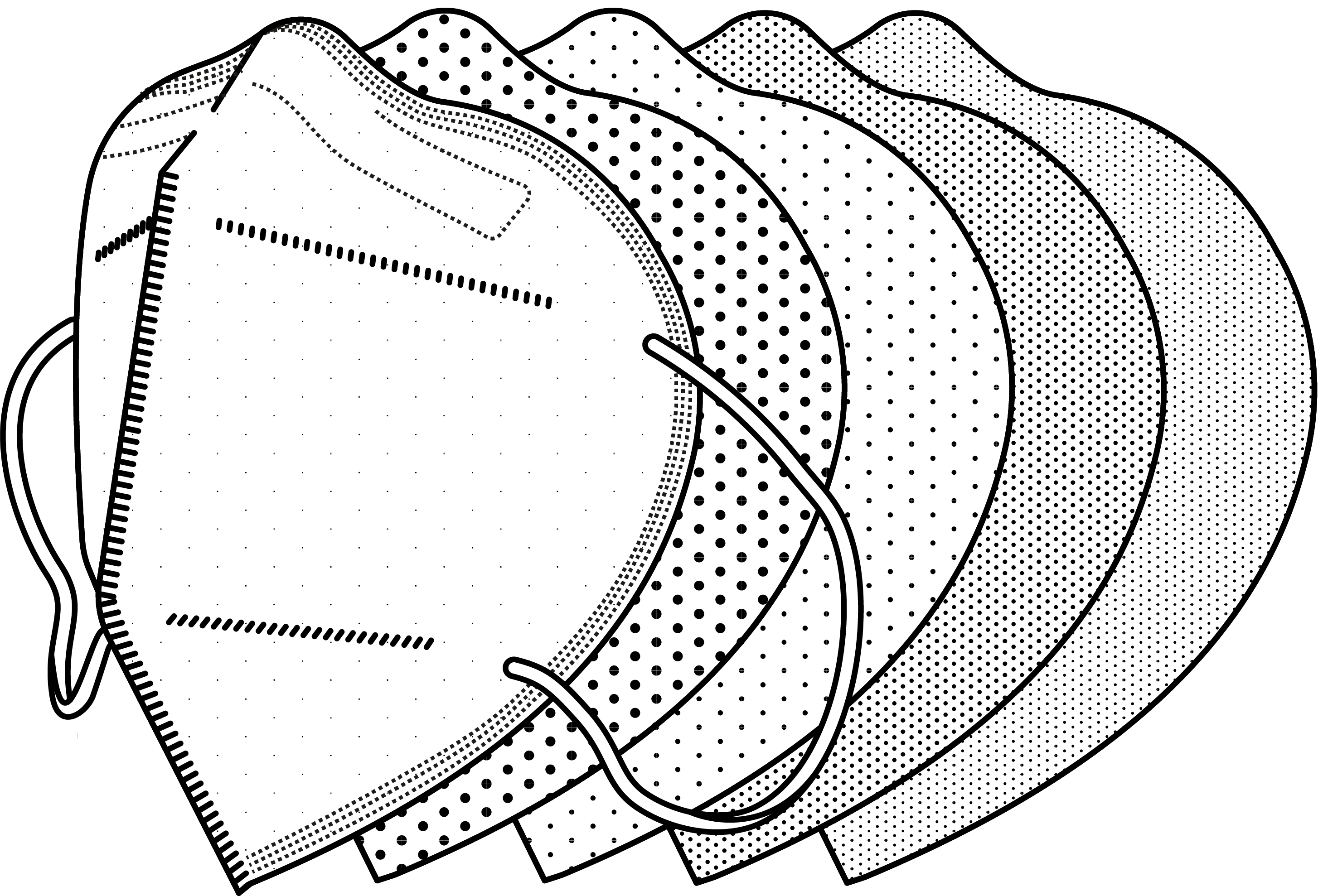 Illustration zu einer 5-schichtigen FFP2 Maske